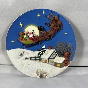 1997 A Christmas Remembered Collectors Edition Decorative Plate Santa & Sleigh I